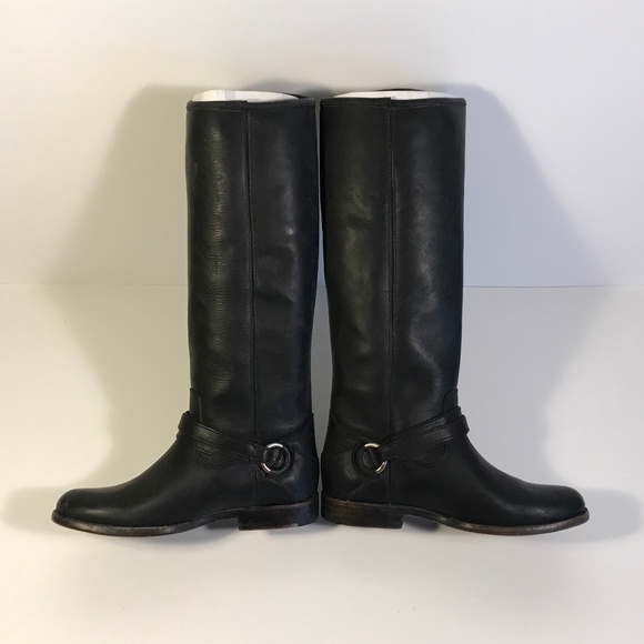 Frye Phillip Ring Black Tall Boots Women 6 M, New - Picture 5 of 7